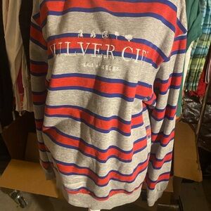 Silver Jeans Gray and Red Crewneck Sweater